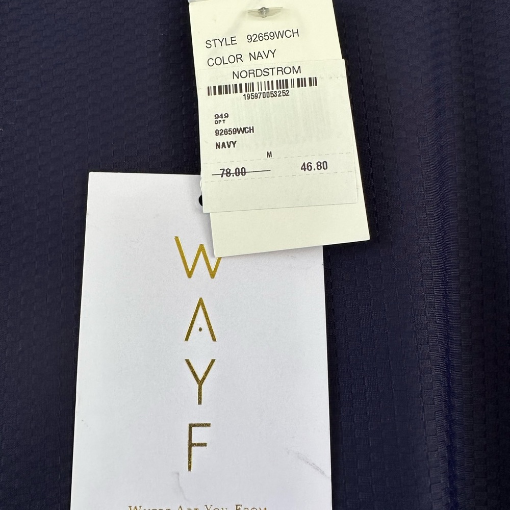 NWT - WAYF Jersey Cutout Knit Dress - Size Medium - Navy - Picture 4 of 13